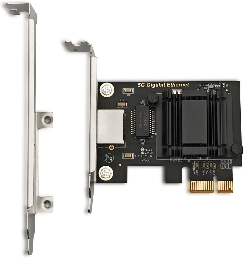 HYFIBER 5Gb PCIe NIC, 5G/2.5G/1G/100Mbps auto-Negotiation, 5 Gigabit Network Card with Realtek RTL8126 Chip, Single RJ45 Port, PCI Express X1, Ethernet Card with Low Profile for Windows/Windows Server/Linux - Image 1